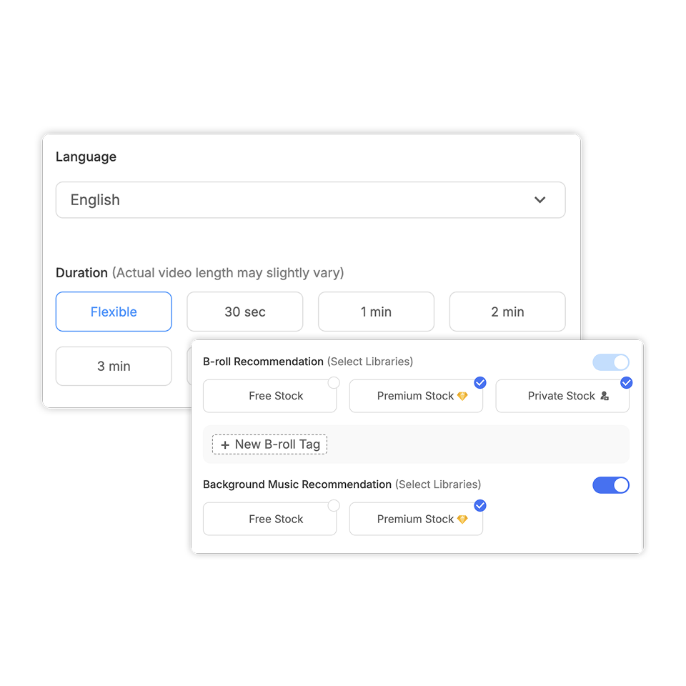 Set voice, pace, and visual preferences in Visla AI presentation video maker.